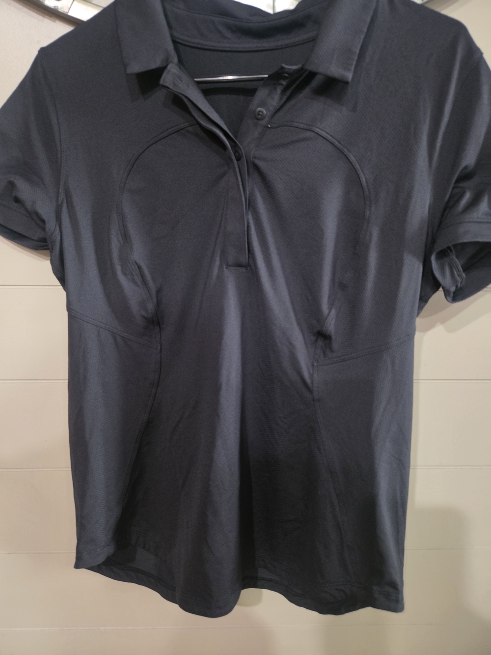 lululemon athletica Women's Black Button-Down Polo Top